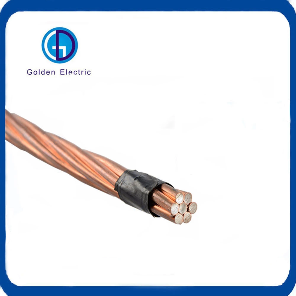 120mm2 de 150mm2 de 300mm2 de acero revestido de cobre alambre trenzado de cobre desnudo puesta a tierra Cable Eléctrico subterráneo