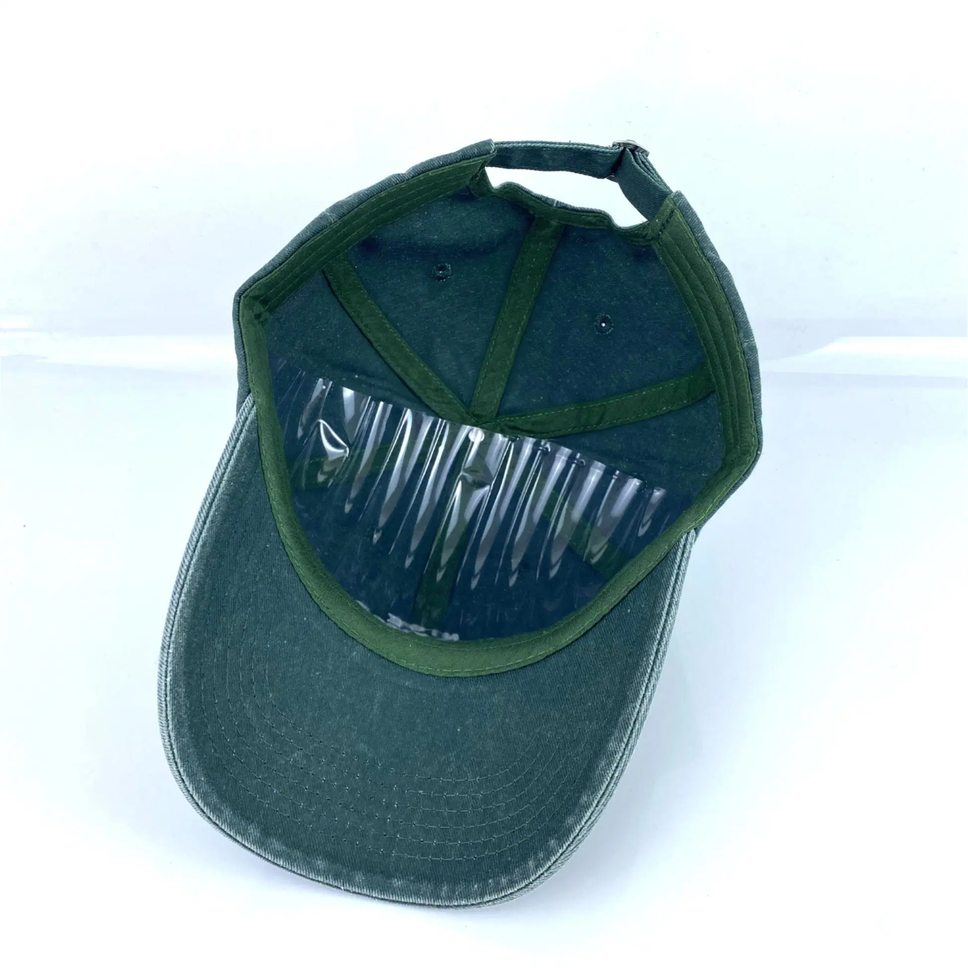 6 Panel Coated Wash Baseball Cap in Cotton Twill Fabric Front with Flat Embroidery Cap