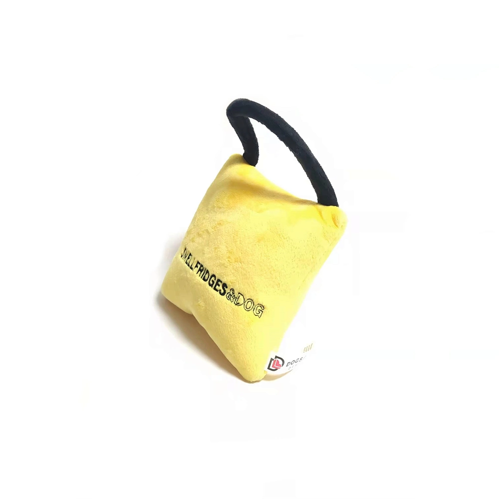 Yellow Bag Play Time Custom Dog Toy Plush Soft Stuffed Gift