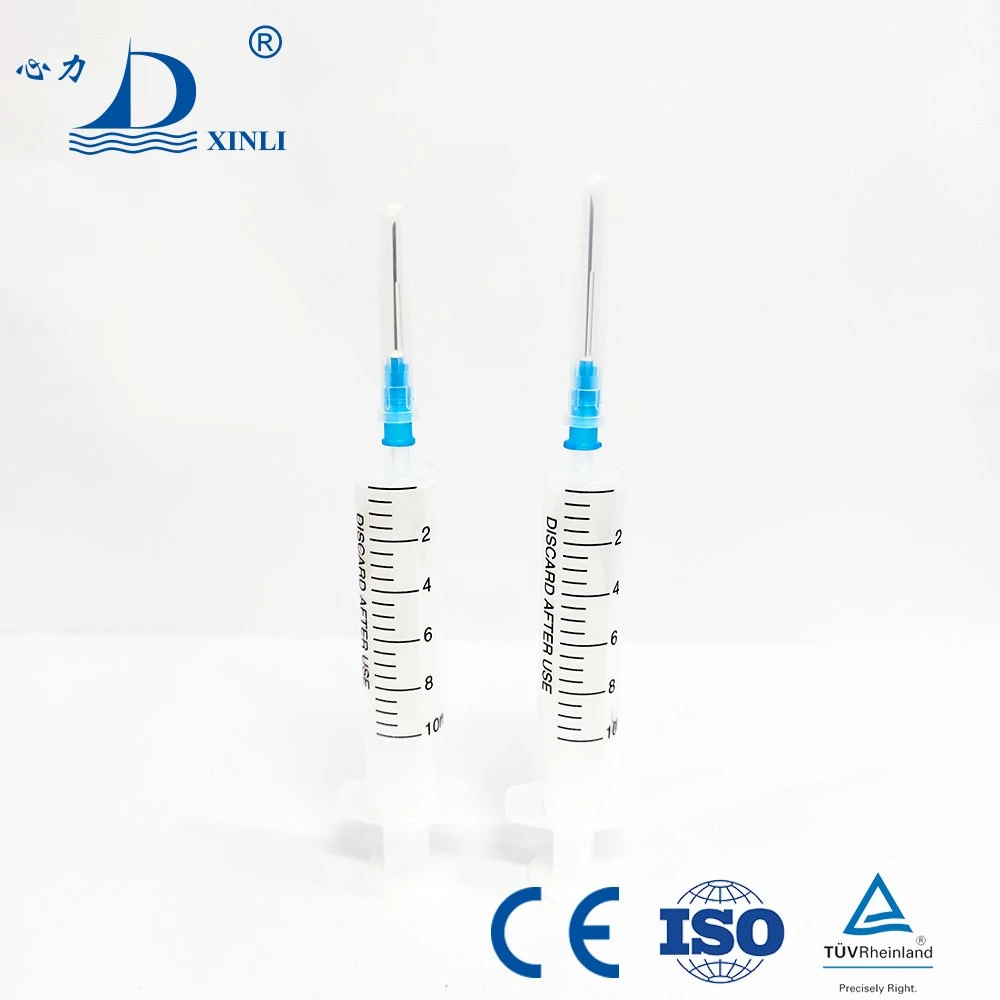 Disposable Sterilized 2-Parts Plastic PP Centric Luer Slip Syringe with Hypodermic Needle