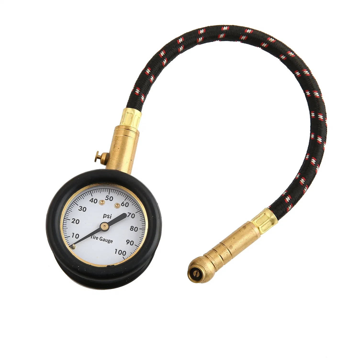 2 Inch Air Tire Pressure Gauge with Hose Meter Tester for Car Truck Motorcycle Bike