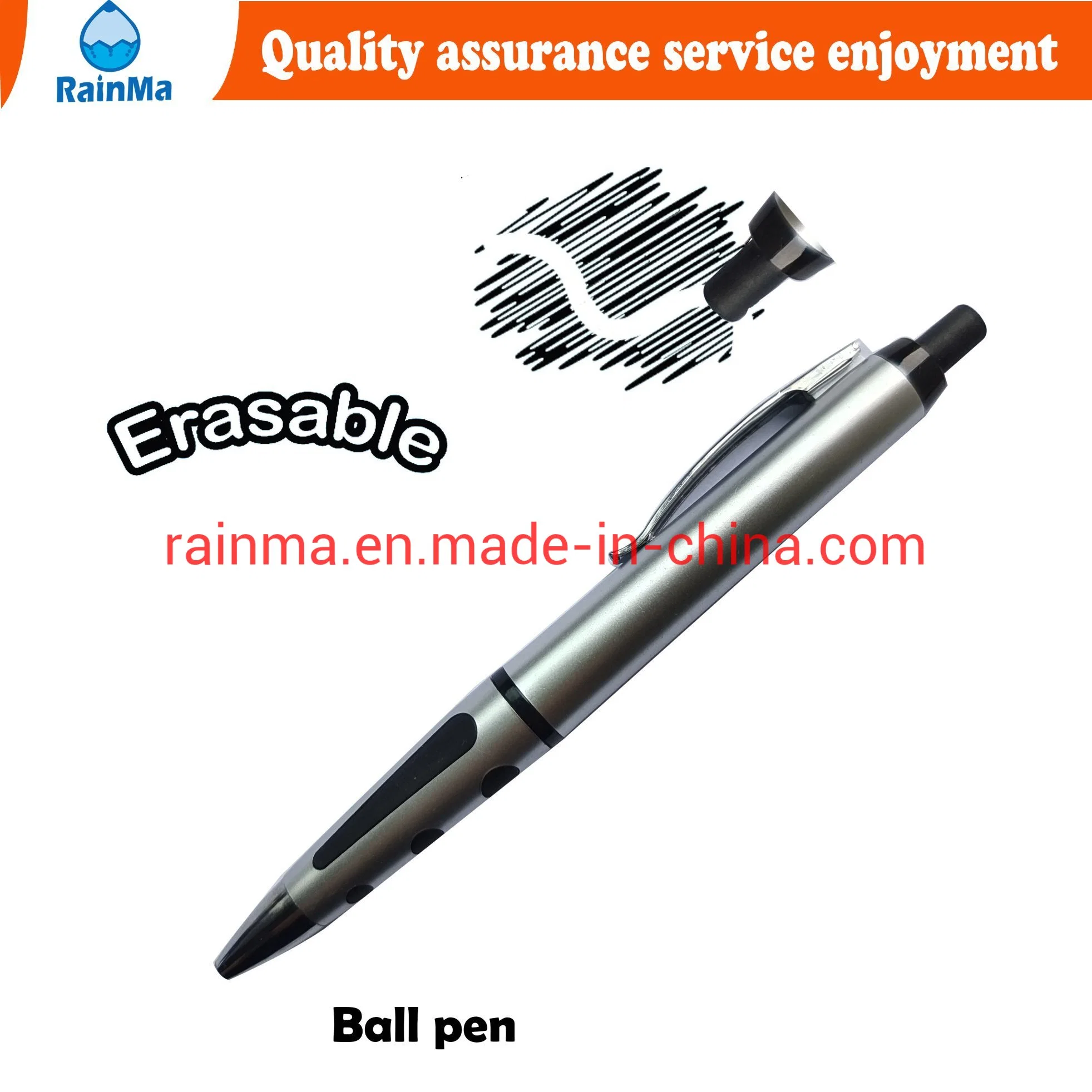 Custom Color Box Packing Plastic Black Erasable Ball Pens for Office Supply