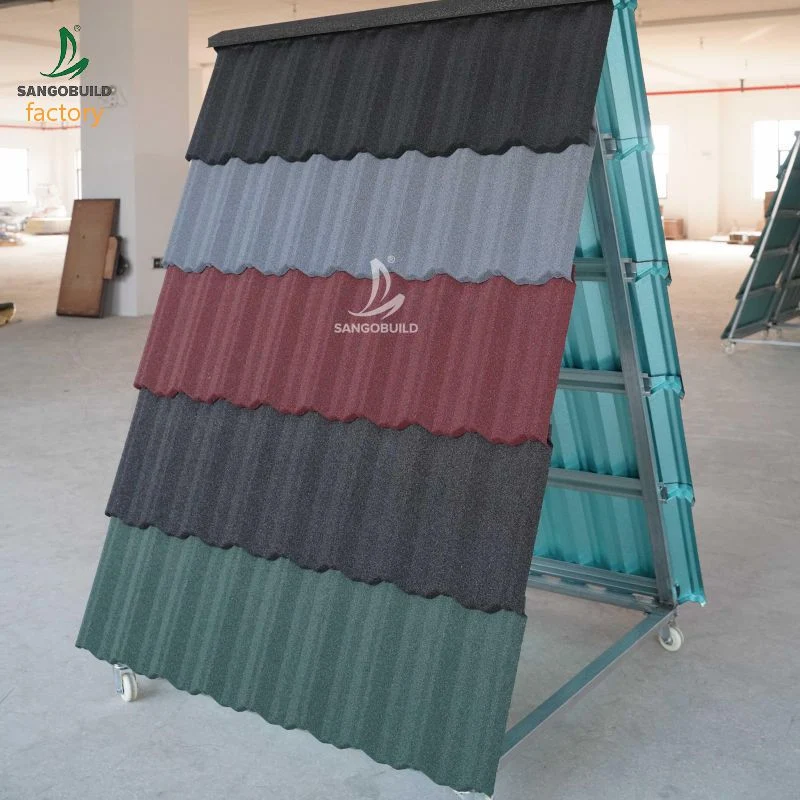 China Manufacture 50 Years Warranty Roofing Materials Stone Coated Sand Coated Metal Roof Tile for Sale