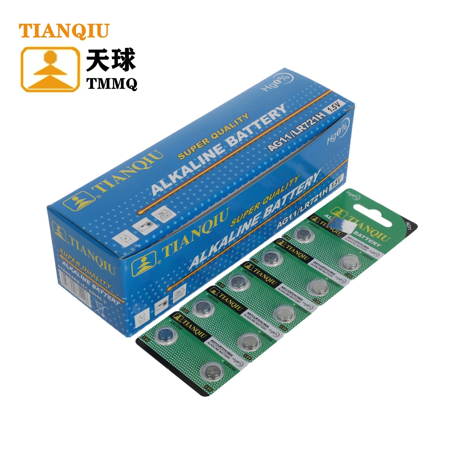 Tianqiu AG11 Alkaline Lr721 Uhr 1,5V-Tasten-Zelle Trockenbatterie Reloj Pilas