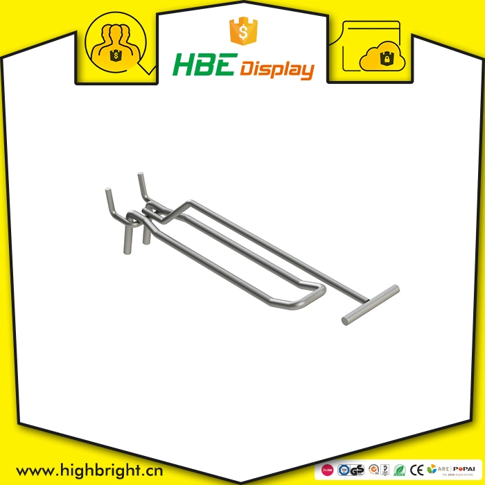 Metal Display Double Wire Pegboard Hook with Price Tag