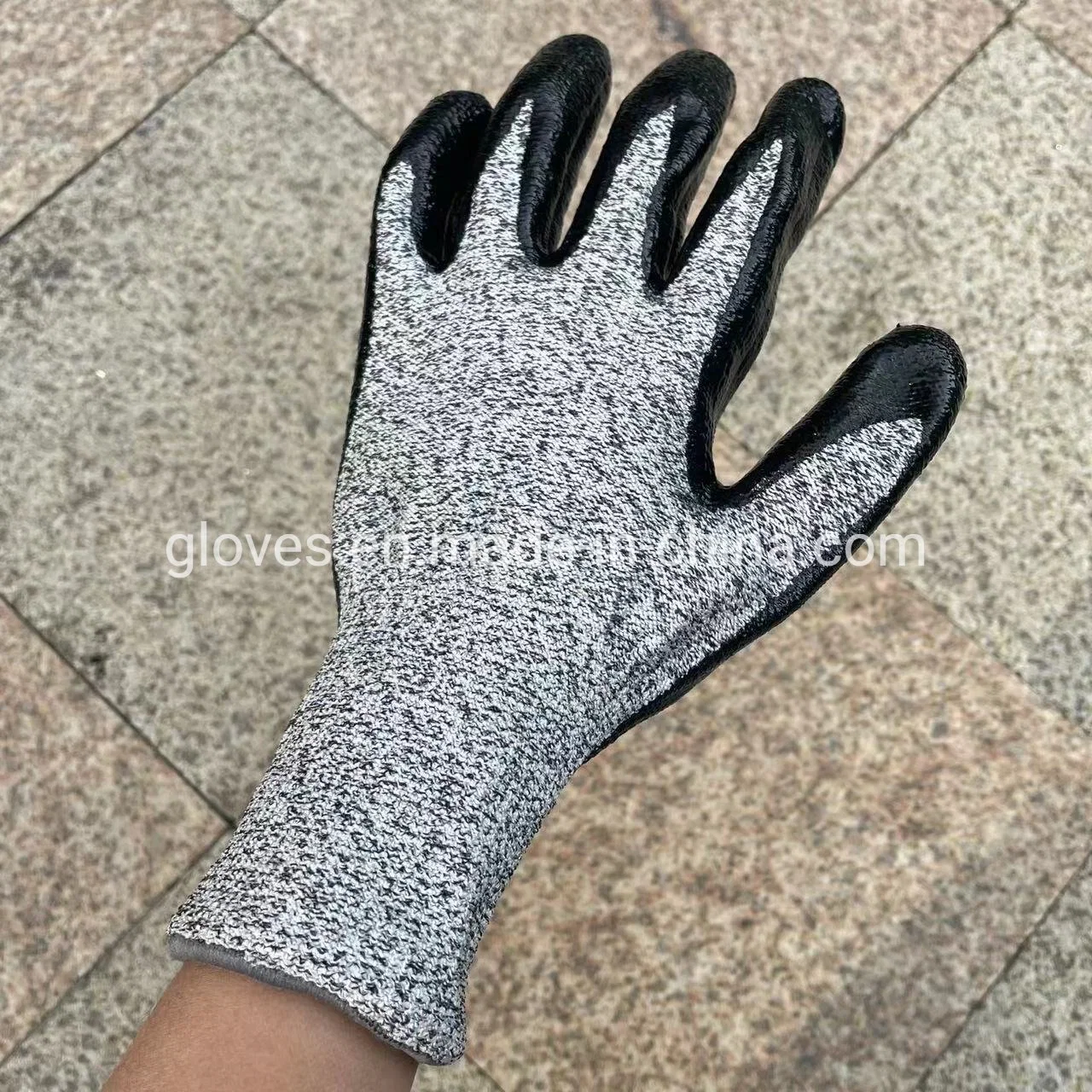 13G Chineema Knitted Cut Resistant Gloves with Nitrile Palm Coated