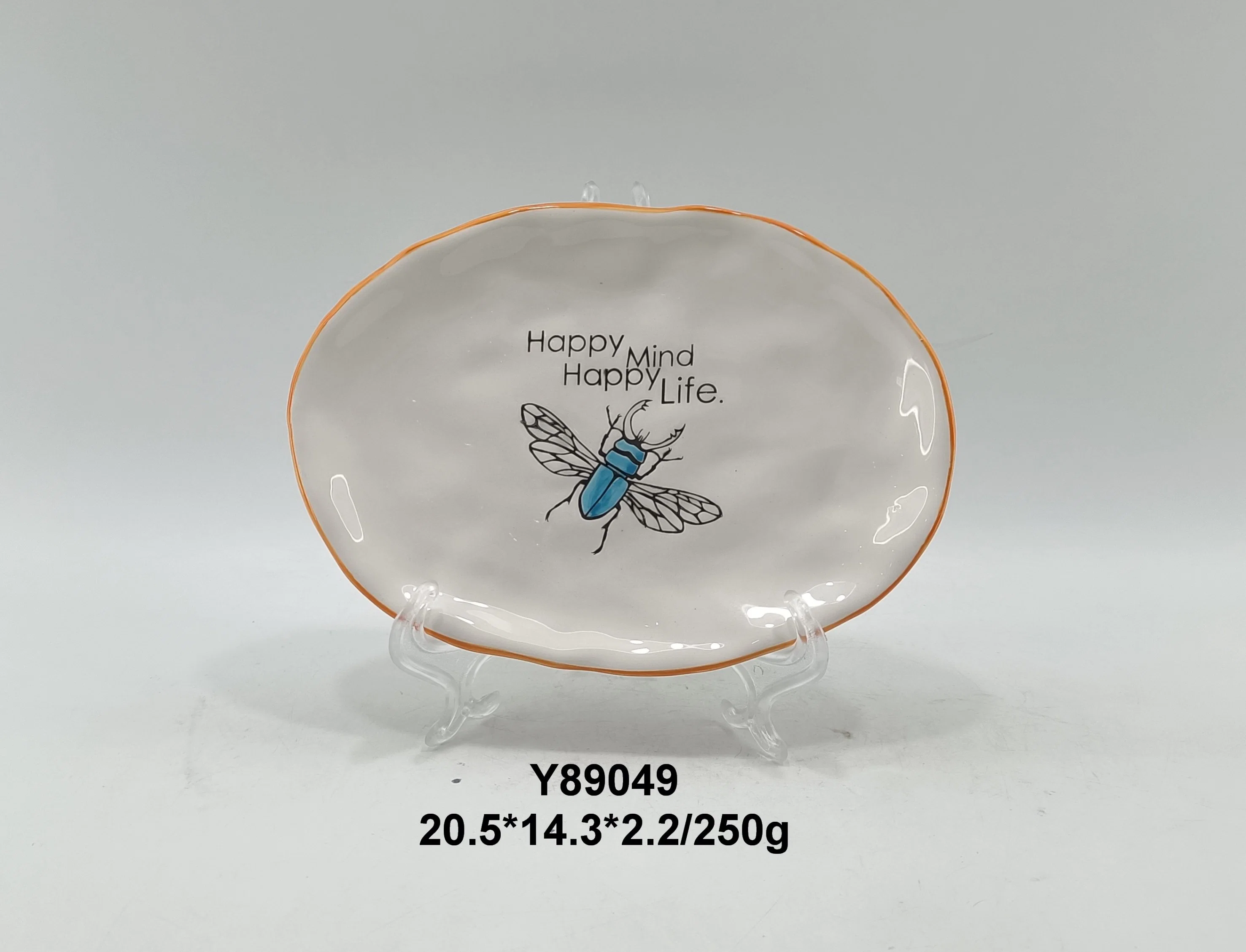 Ceramic Insect Glazed Cute Colored Butterfly Snail Longicorn Beetle Dish