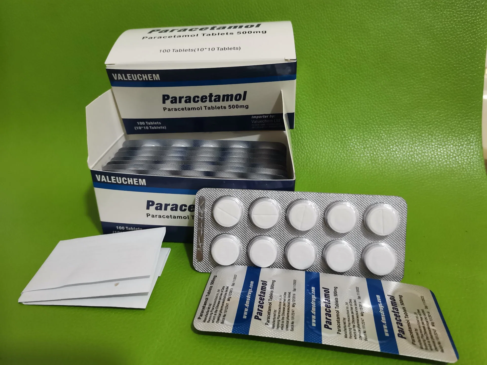 Comprimidos de paracetamol 500mg/325mg BPF FDA aprovou Antipirético Paracetamol