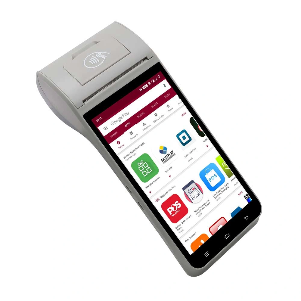 نقطة مطعم الجهاز الطرفي POS المحمولة باليد NFC 4G Network POS من أوكازيون نظام Android 11 POS Z91