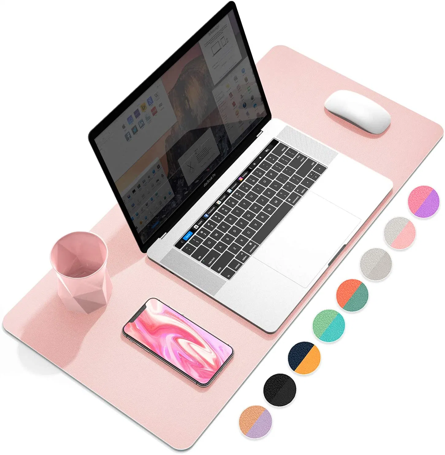 Colorful PU Leather Full Desk Mouse Pad for Home Office Use