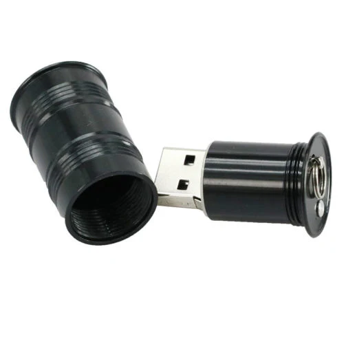 محرك أقراص USB محمول معدني صغير على شكل أسطوانة الزيت