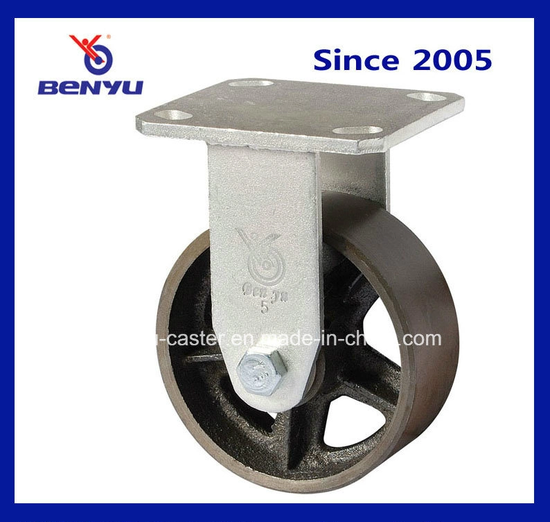 Top Plate Mouting Cast Iron Cart Wheel Caster Side Brake