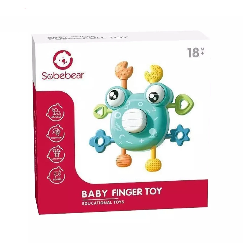 Tomboys Wholesal Baby Learning Early Education Juguetes dedo Crab Push Divertido Crab Rotating Rattle mano agarrando a los niños plástico dedo del bebé Juguete