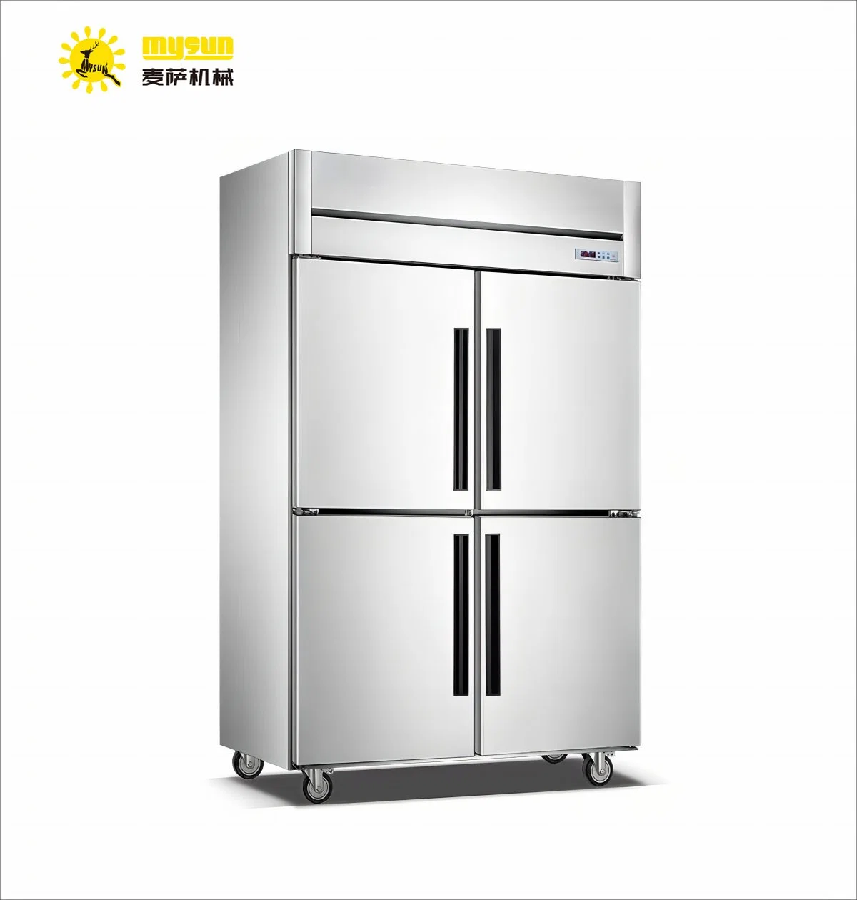 Refrigerator and Freezer Kitchen Restaurant Four Doors Fridge Stainless Steel Upright Refrigerator