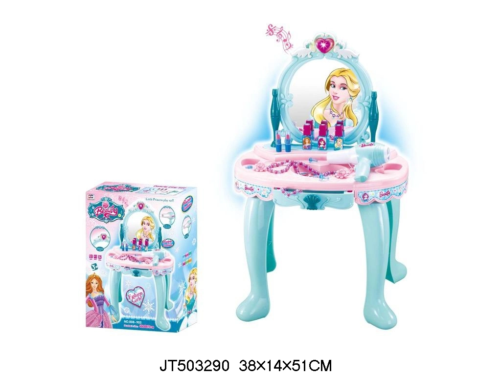 Wholesale/Supplier Children Promotional Gift Plastic Luxury Dresser Toys Beauty Toy Make up Table Music Light Kids Toy Make up Set