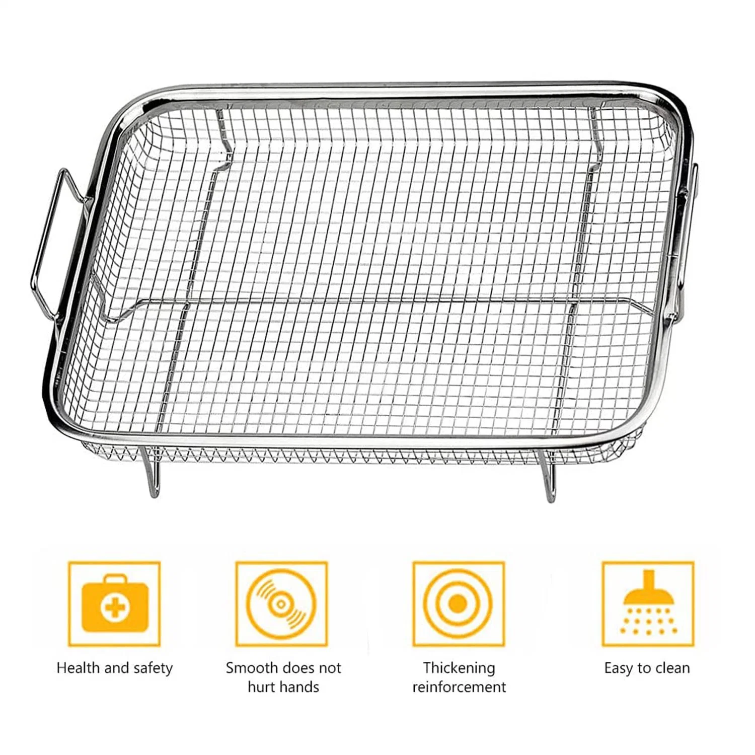 Rectangle Strainer Stainless Steel Mesh Baking Basket Vegetable Fruit Colander Strainer