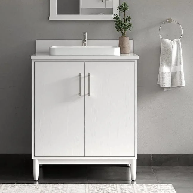 Prima Solid Wood Good Quality Bathroom Vanity with White Sintered Stone Top