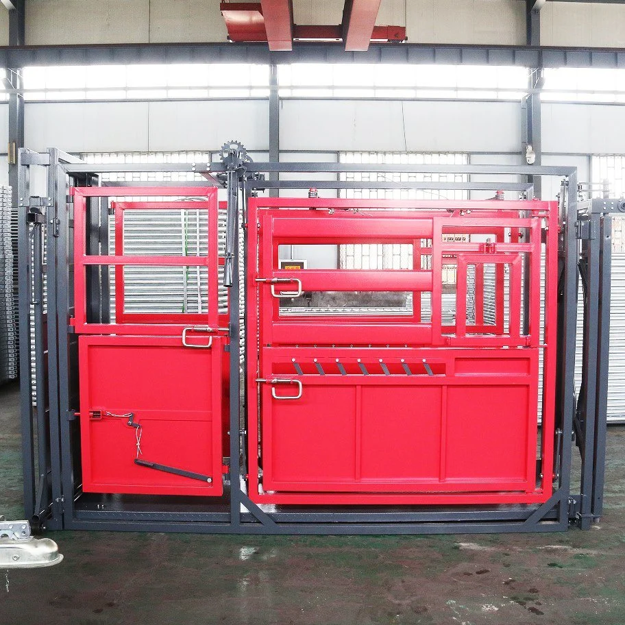 Powder Coated Livestock Cattle Squeeze Chute Cattle Crush