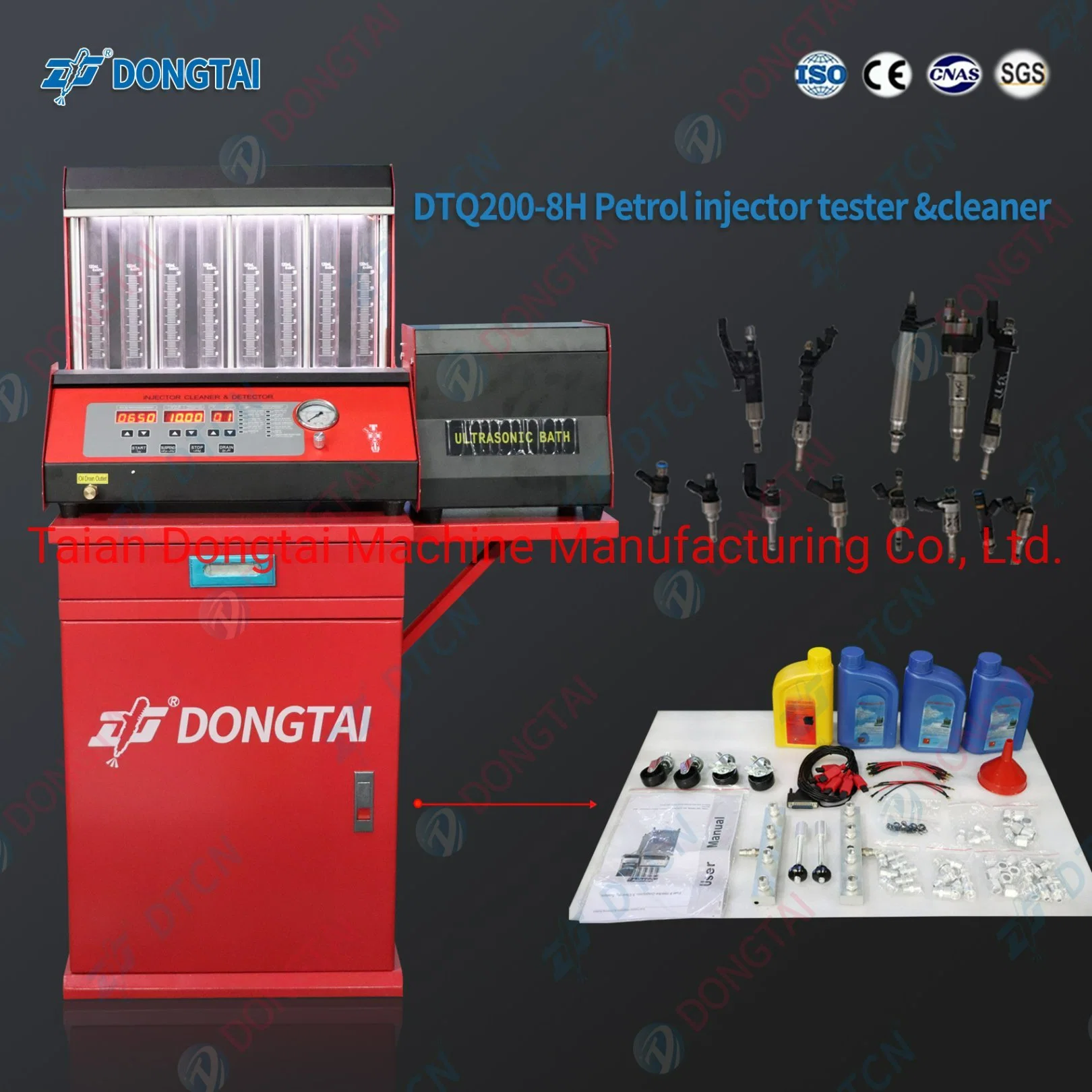 Dongtai Dtq200-8h Automatic Gasoline Direct & Port Injection Tester for Petrol Auto Car Injector Test and Ultrasonic Clean Injector Tester & Cleane