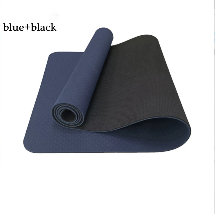 Two-Color Floor Gym Sport Rubber TPE Foam Yoga Mat with Custom Logo