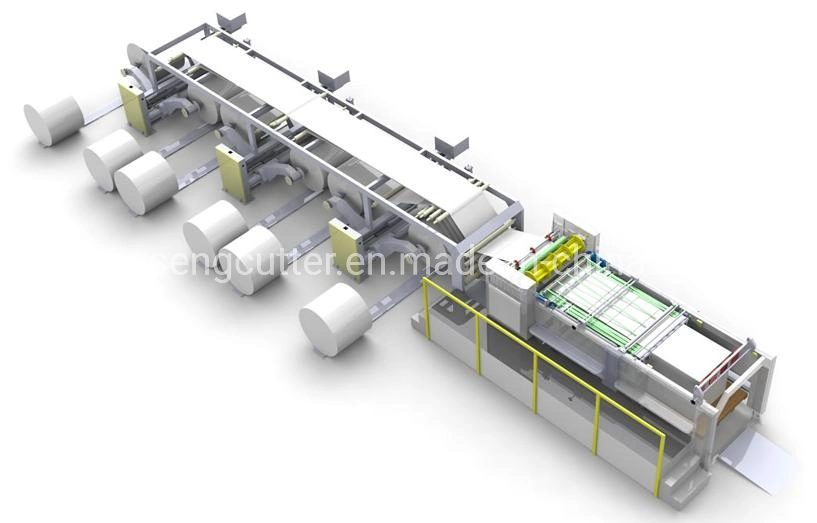 Thin Paper Sheeting Machine with Six Reel Load