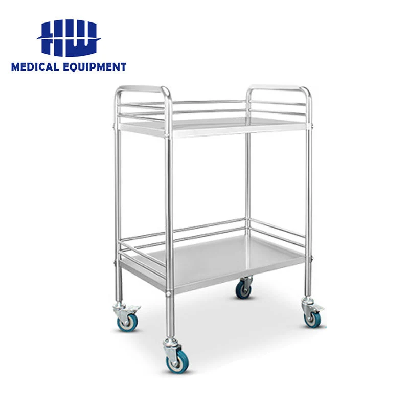 عربة جراحات جراحية للعربات الكهربائية للمستشفى من الفولاذ المقاوم للصدأ Dressing Trolley