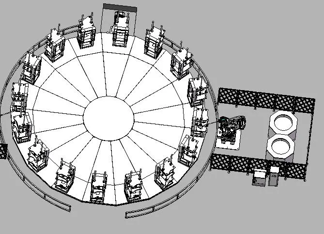 Continous Aluminum or Brass Gravity Die Casting Production Line with Robot Pouring