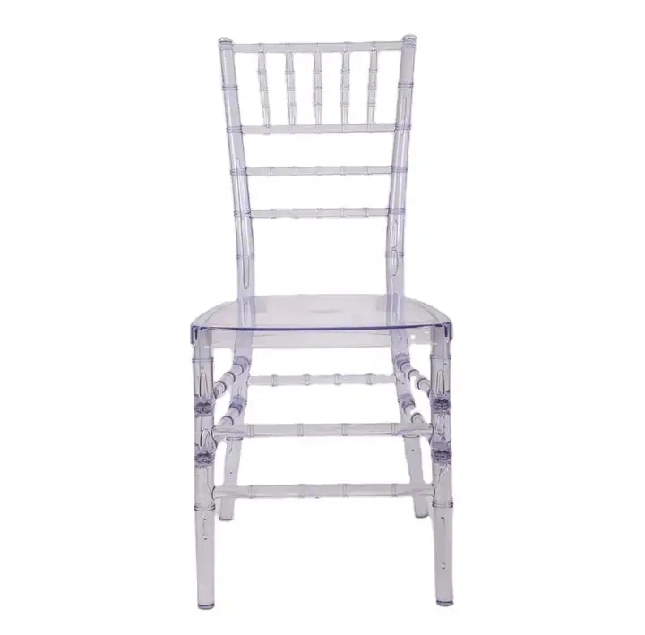 Meubles de banquet modernes Chaises de mariage Chaise Chiavari transparente pour événement avec coussin