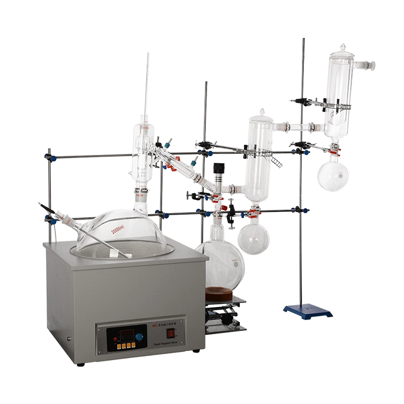 20L Drehschlüssel Kurzweg Destillation Vakuum Home Glas Apparat China Lieferant Kit Dampfeinheit Short Range System