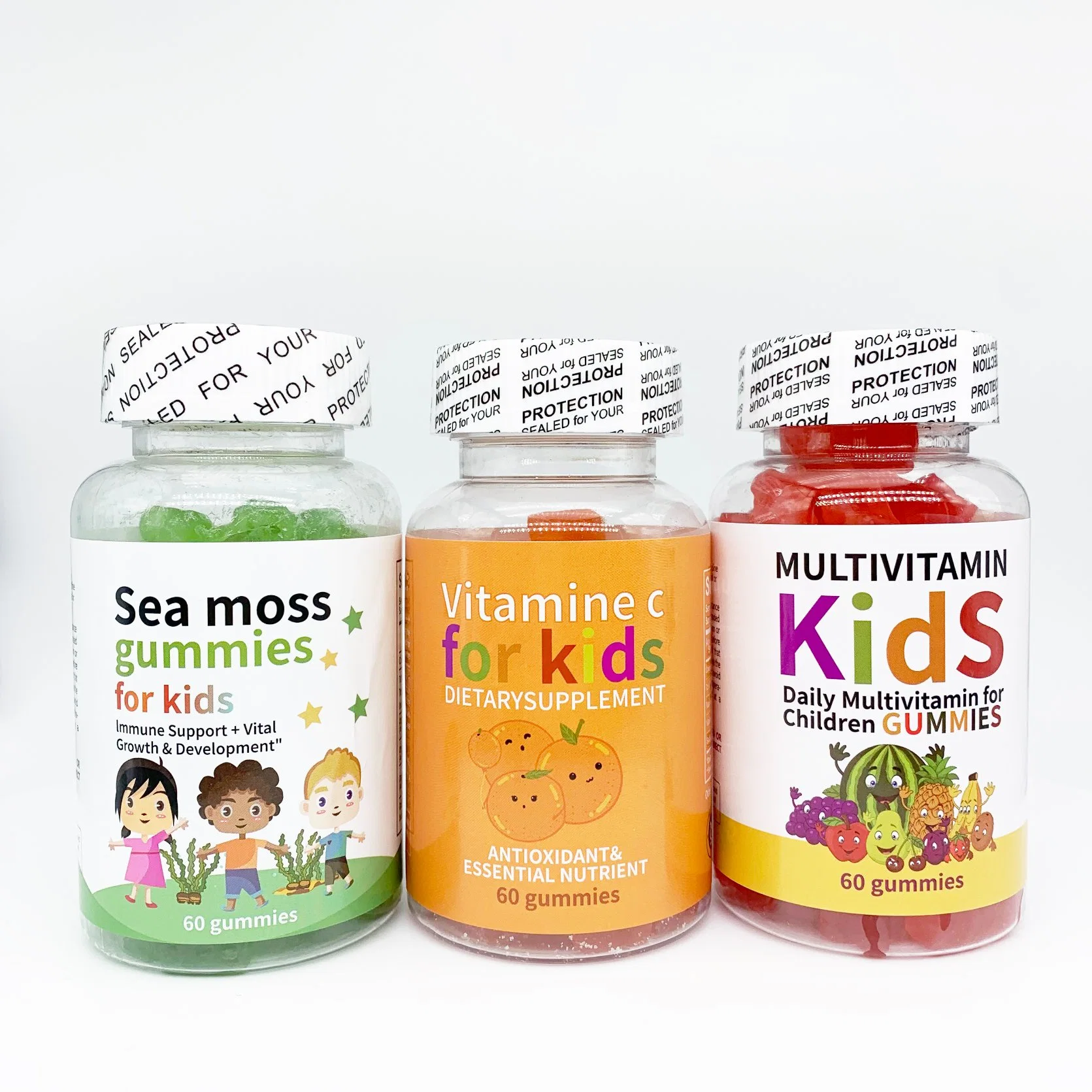 OEM Private Label Gesundheit Nahrungsergänzungsmittel Vegan 60 Gummis Kid Multi Vitamin Kinder Multivitamin Gummis