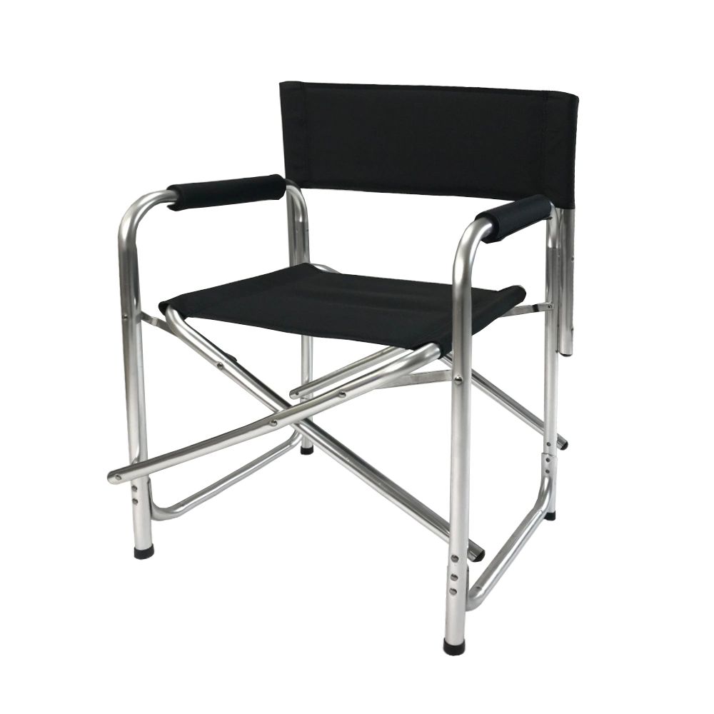 Plegable personalizado aluminio plegable Director silla asiento acolchado con Mesa lateral y bolsillos laterales