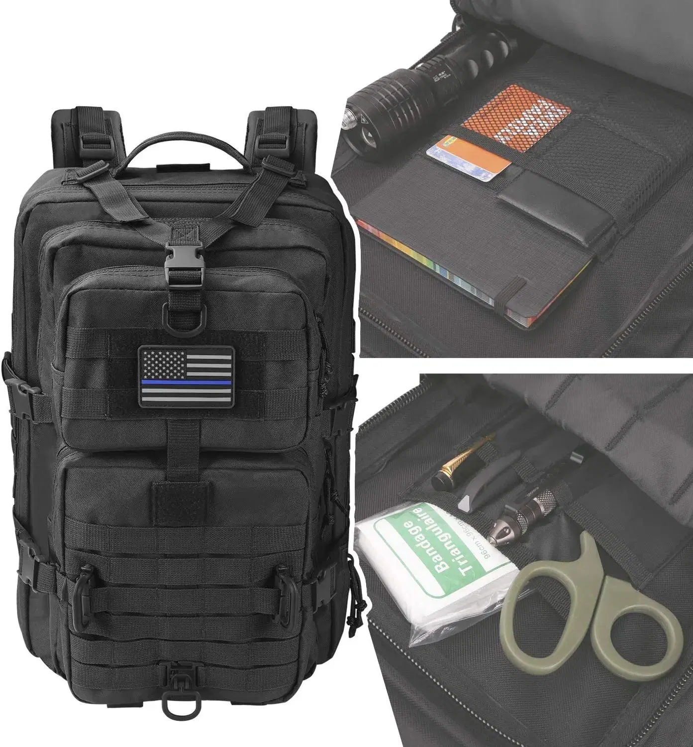 36L Large Capacity Molle Pack 3 Day Backpack Camping Rucksack