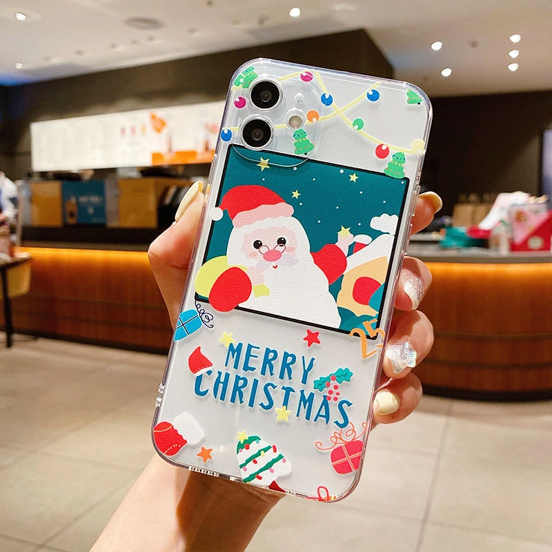 Cartoon Moose Applicable Cute Christmas iPhone 13 Case Apple 12PRO Transparent Case 14max Protective Cover