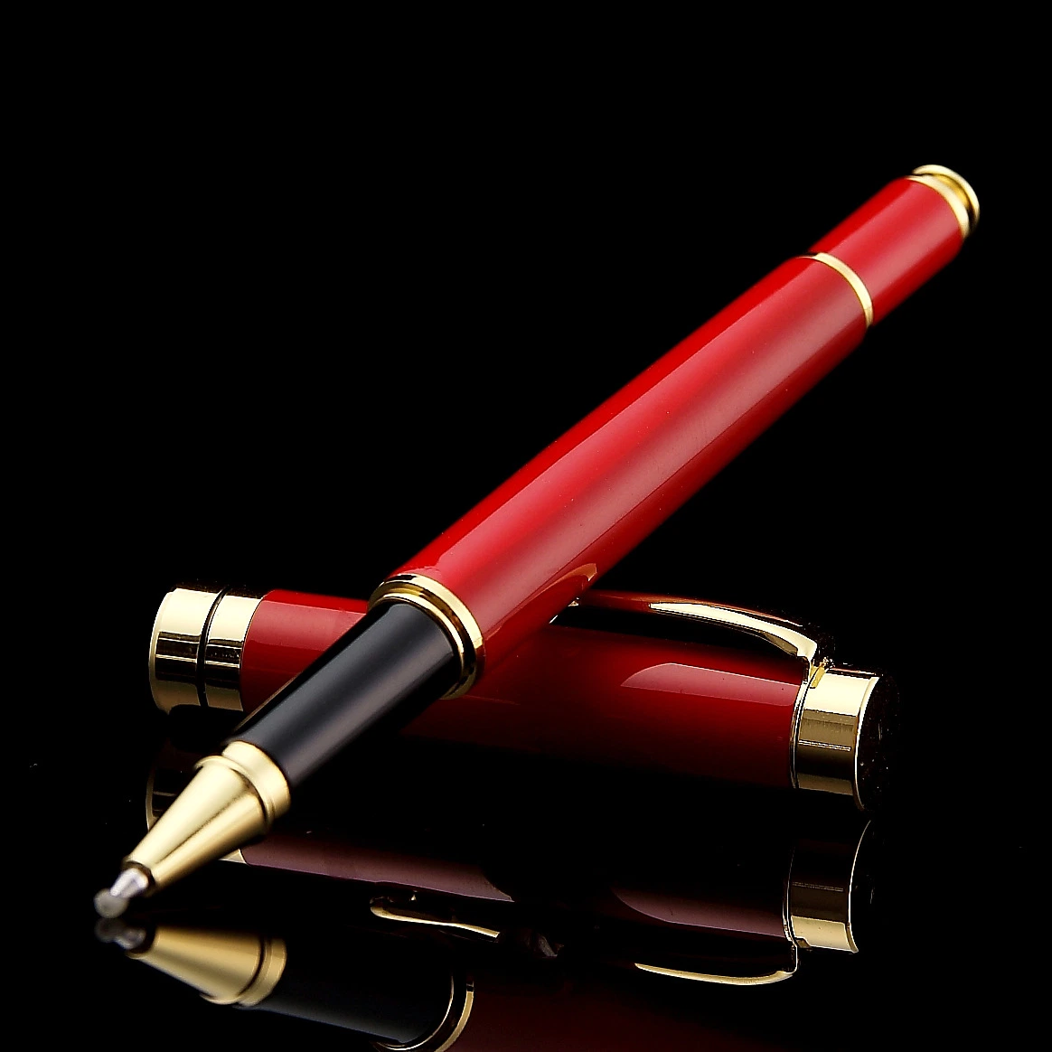 Ofertas empresariais Metal Preto caneta neutra assinatura caneta publicidade personalizada Esferográfica de rolo de oferta