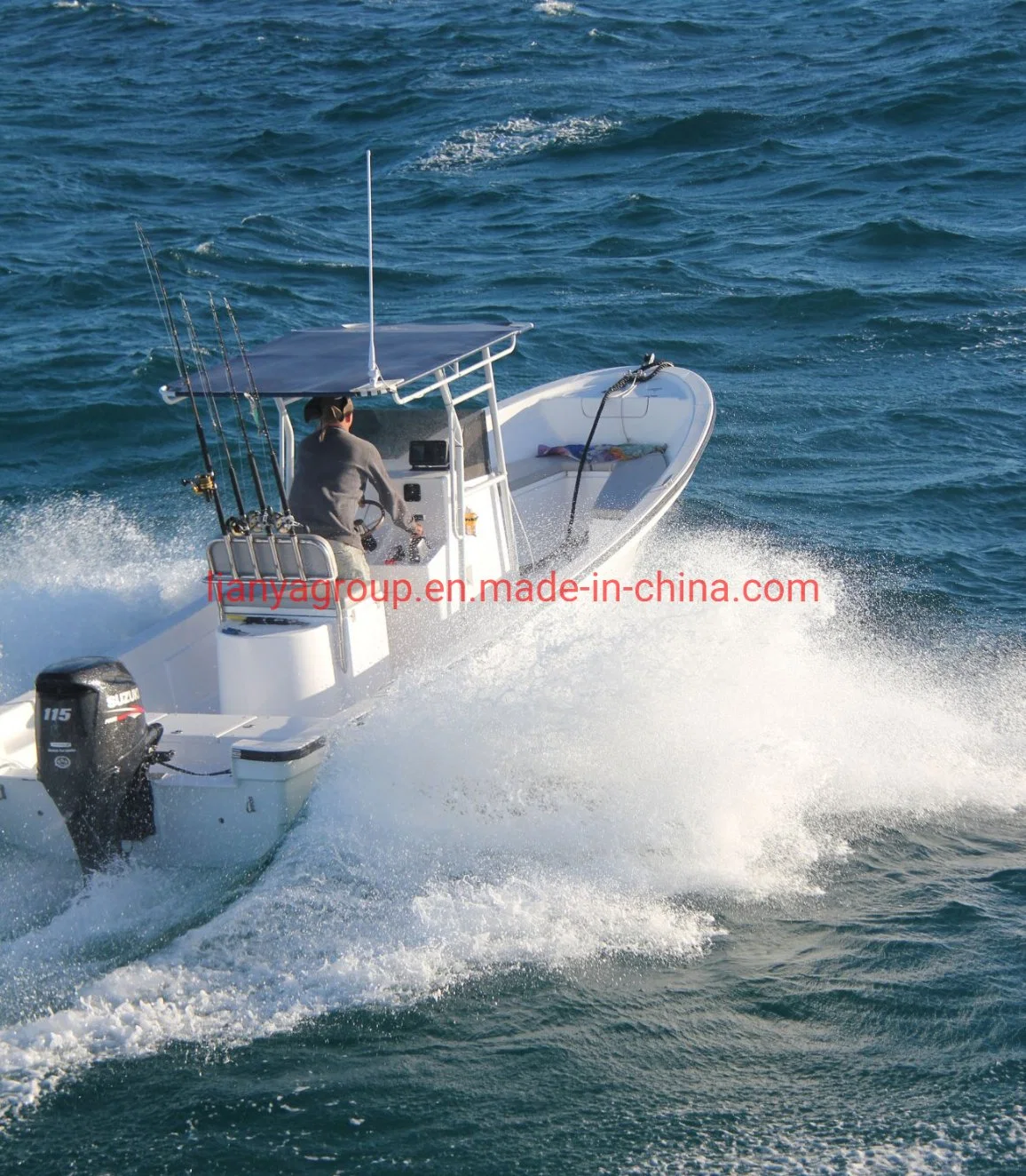 Liya 7,6m familia barco de pesca barco de pasajeros de fibra de vidrio