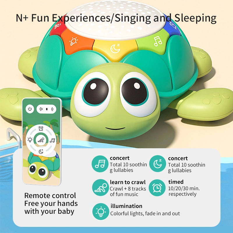 Baby Learning Crawling Electric Tortoise Toy Head Shaking Cartoon Animal Projection Lighting Musical Remote Control Turtle Toy