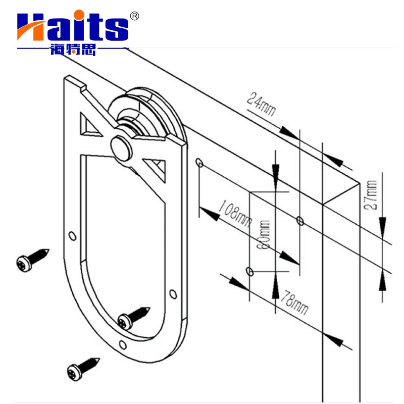 Instrucciones de instalación de hardware de la puerta del GRANERO granero de Hardware de la puerta del panel de mango 2 Hardware de la puerta del granero