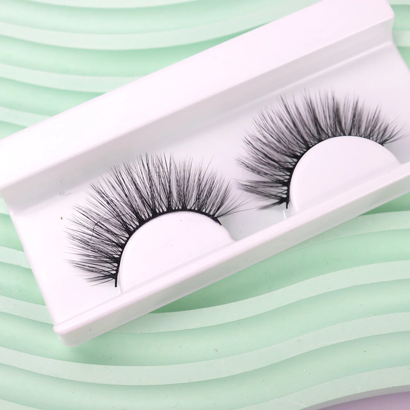 Jintong 3D Customized Logo OEM ODM Two Pairs of Natural Makeup Eyeliner Eyelashes Tray Eyelash