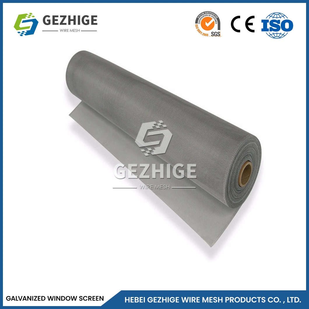 Gezhige Wholesale/Supplier Flex Window Screen Suppliers 30m 100m Length Zinc-Plated Wire Cloth Window Screen China Easy Install Hot Galvanized Window Screen