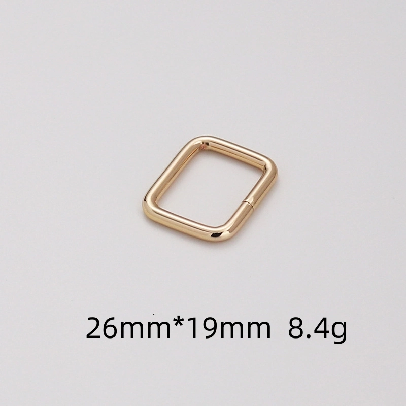 Bag Webbing Adjustment Gold Bag Metal Decorative Square Buckle Case Hardware Iron Ring Buckle Fitting