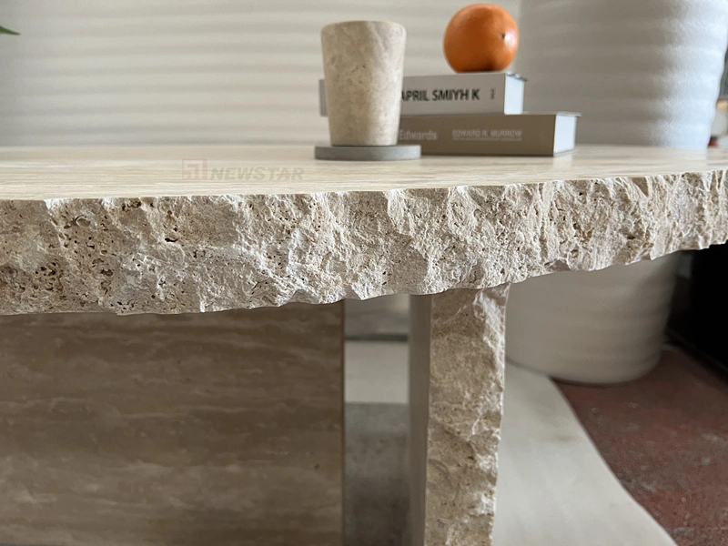 Good Quality Real Marble Decorative Coffee Tables Natural Travertine Side Table Indoor Living Room Stone Furniture