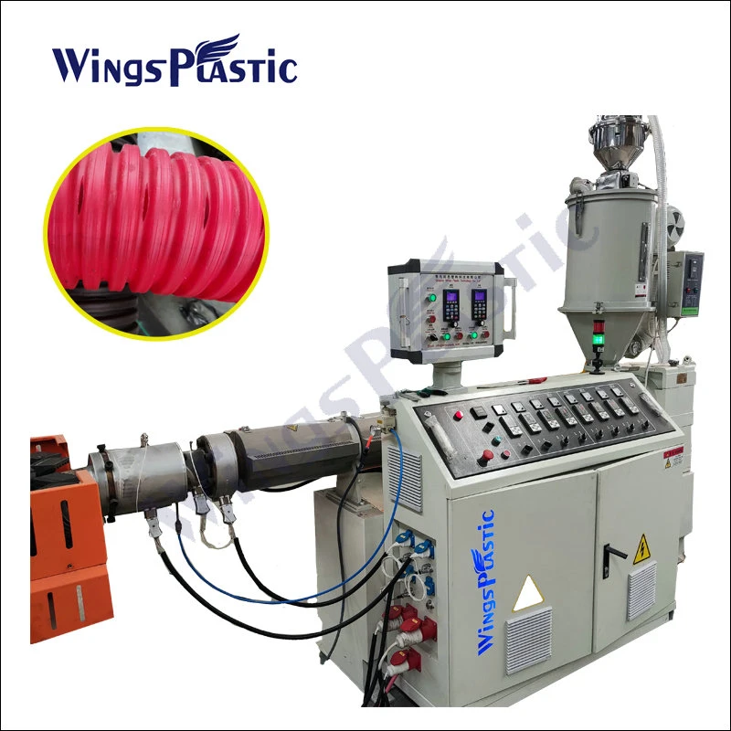 Wings New Technology HDPE PP PVC Single Wall Corrugated Pipe Machine Magic/Collapsible Plastic Pipe Extrusion Line