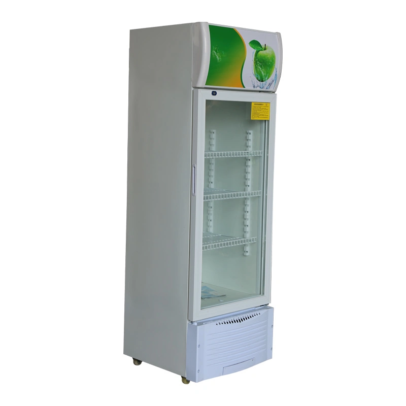 Single Door Vertical Refrigeration Equipment Supermarket Drinks Area Storage Showcase Fridge