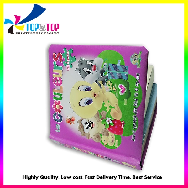 Custom Printed Pink Board Book Printing Kids Children Jigsaw Puzzle Book Printing with Foam Cover