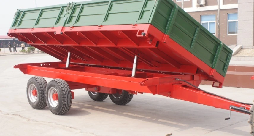 5t Farm ATV Hydraulic Trailer Agricultural Machinery Single and Double Axis Tractor Mini Trailers for Farm