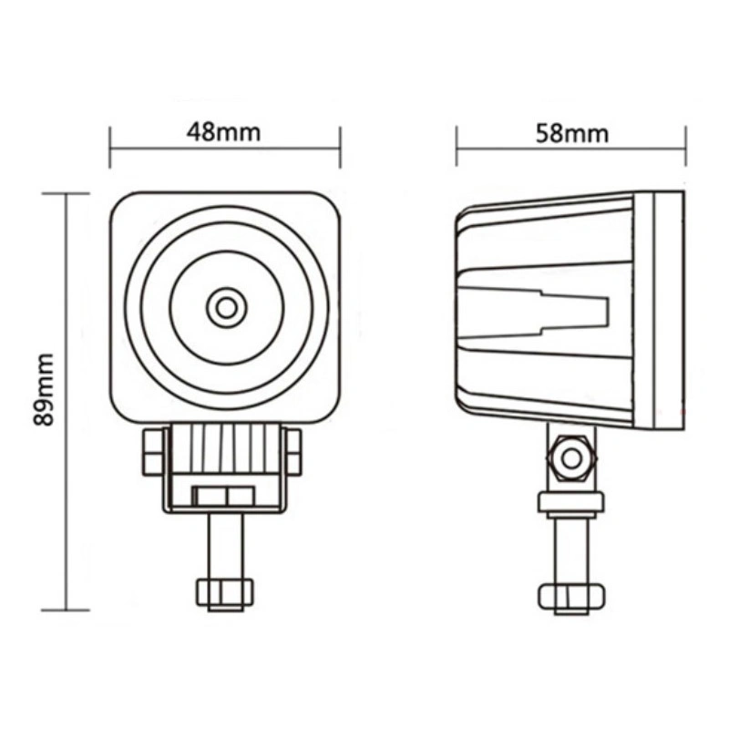 Mini quadrado de 2 polegadas, 10 W, luz de trabalho LED de 12 V todo-o-terreno Para o carro