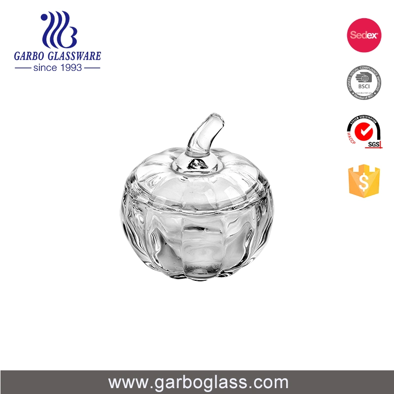 Vente en gros bon marché Classic rond Decorative Sugar pot en verre Candy pot Verrerie