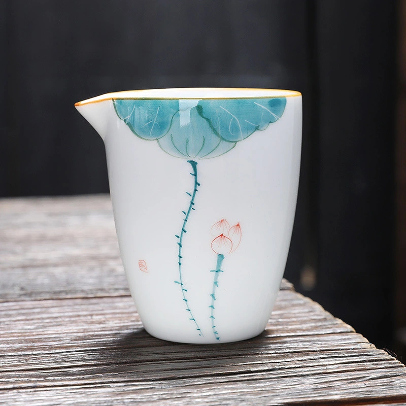 Ventes directes en usine Hand-Painted Hetang lune Gong tasse de thé simple distributeur des ménages en porcelaine blanche de la mer de thé le thé en céramique Set Accessoires de cérémonie du thé de la Justice C