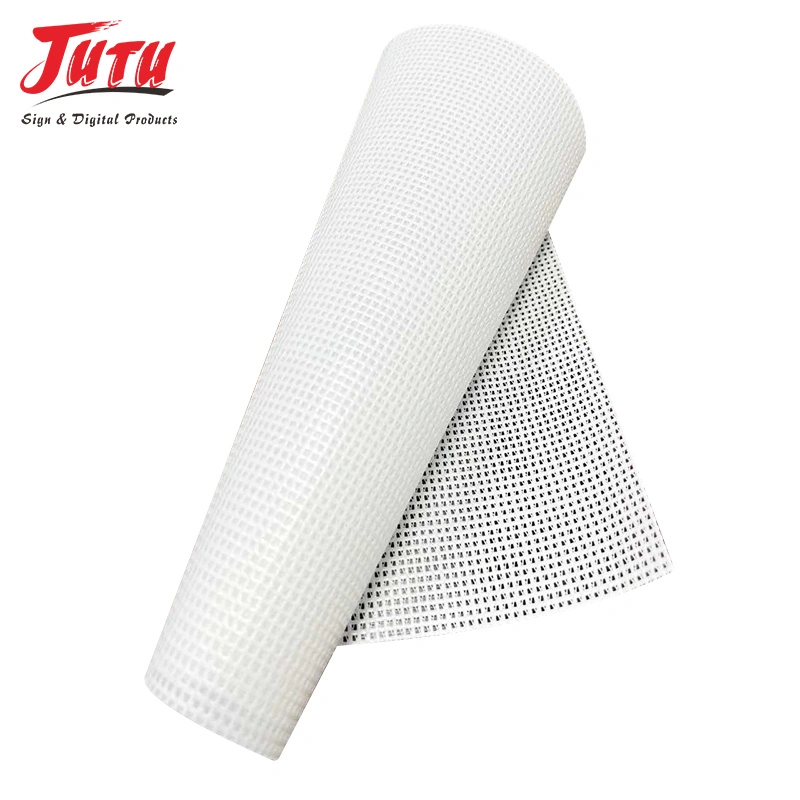 Jutu Weather Fastness Peeling Resistance Transparent PVC Coated Mesh Fabric for Large Format Advertising