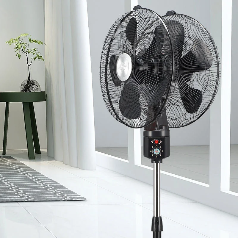 214 Degree Oscillating Double Heads Pedestal Stand Fan